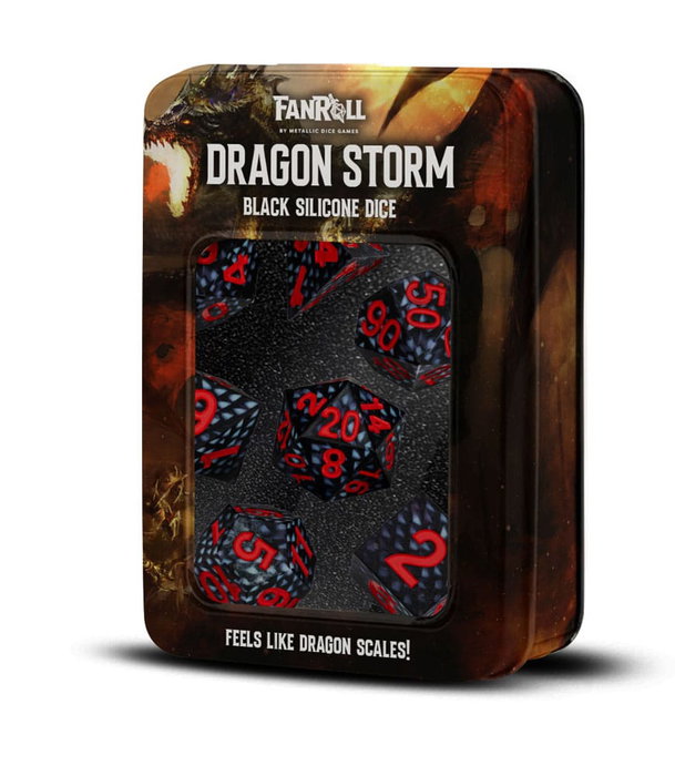 Dragon Storm Sharp Edge Silicone Pack de Dados Black Dragon Scales (7) Dragon Storm Sharp Edge Silicone Pack de Dados Black Dragon Scales (7)