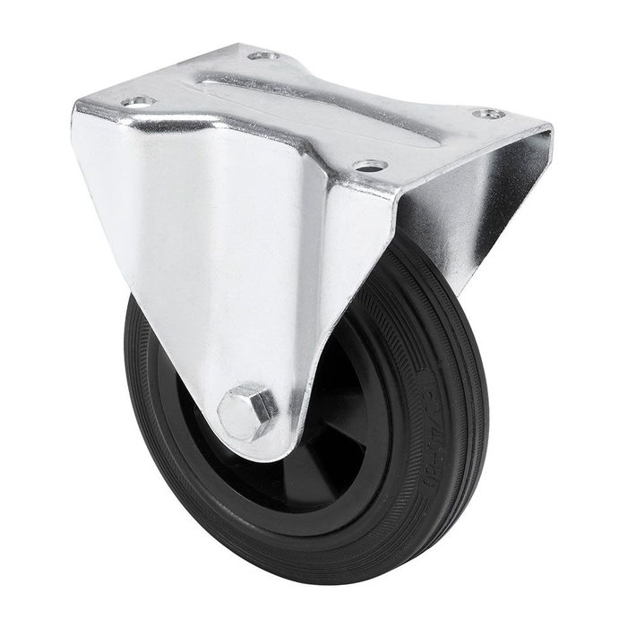 Ruedas Alex Rueda Fija con Placa y Eje Liso Negro 80 kg Ø 10 cm Ruedas Alex Rueda Fija con Placa y Eje Liso Negro 80 kg Ø 10 cm