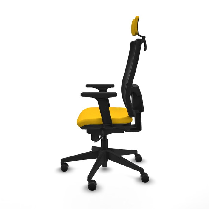 PIQUERAS Y CRESPO Silla de oficina Horna con mecanismo Sincro, Amarillo y Negro PIQUERAS Y CRESPO Silla de oficina Horna con mecanismo Sincro, Amarillo y Negro