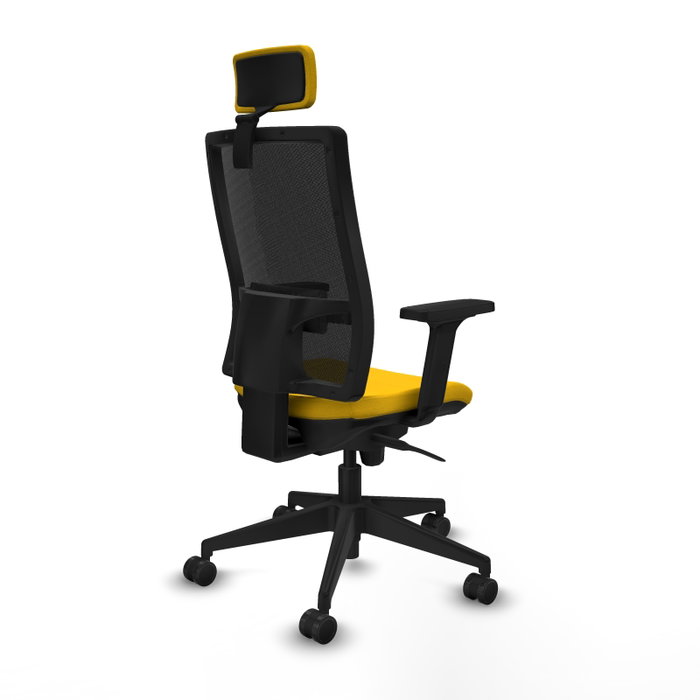 PIQUERAS Y CRESPO Silla de oficina Horna con mecanismo Sincro, Amarillo y Negro PIQUERAS Y CRESPO Silla de oficina Horna con mecanismo Sincro, Amarillo y Negro