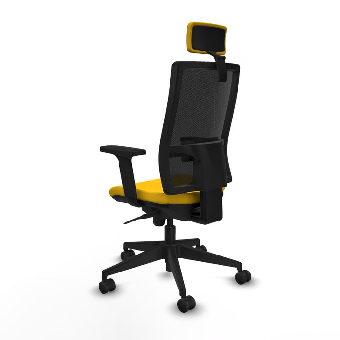 PIQUERAS Y CRESPO Silla de oficina Horna con mecanismo Sincro, Amarillo y Negro PIQUERAS Y CRESPO Silla de oficina Horna con mecanismo Sincro, Amarillo y Negro