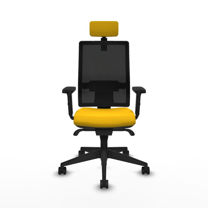 PIQUERAS Y CRESPO Silla de oficina Horna con mecanismo Sincro, Amarillo y Negro PIQUERAS Y CRESPO Silla de oficina Horna con mecanismo Sincro, Amarillo y Negro