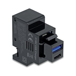 DeLOCK 41482 Módulo Keystone con USB Tipo-A y USB Type-C™ PD 20 W Negro
