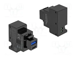 DeLOCK 41482 Módulo Keystone con puertos de carga USB Tipo-A y USB Type-C™ PD 20 W Negro