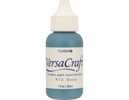 Tsukineko Tinta VERSACRAFT para textil color azul Soda recarga 30ml Bote cánula