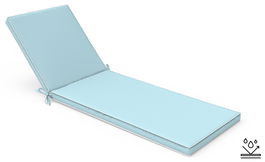 DKD Home Decor Cojín Tumbona Terraza Jardin Azul Blanco 60 x 5 x 190 cm Exterior Repelente Agua Resistente UV