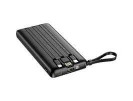 Veger Power Bank 10000mAh con Pantalla LCD y 3 Cables Integrados - Batería Externa Portátil