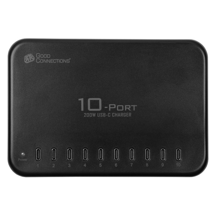GoodConnections Estación de Carga de Escritorio 200W con 10 Puertos USB-C Negro GoodConnections Estación de Carga de Escritorio 200W con 10 Puertos USB-C Negro