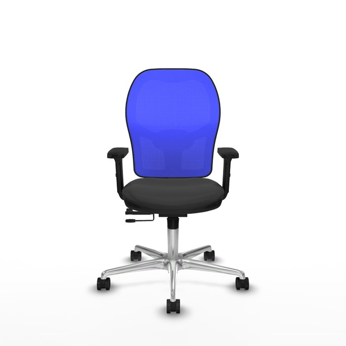 PIQUERAS Y CRESPO Silla de oficina Jorquera con mecanismo Sincro/Traslack, Gris oscuro y Azul