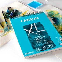 Canson Bloc Dibujo XL Aquarelle 20H A5 Blanco (Set de 5) Papel para Acuarela 300 g/m² (Set de 5)