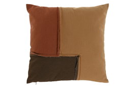 DKD Home Decor Cojín Algodón Patchwork Mostaza 45x45 cm