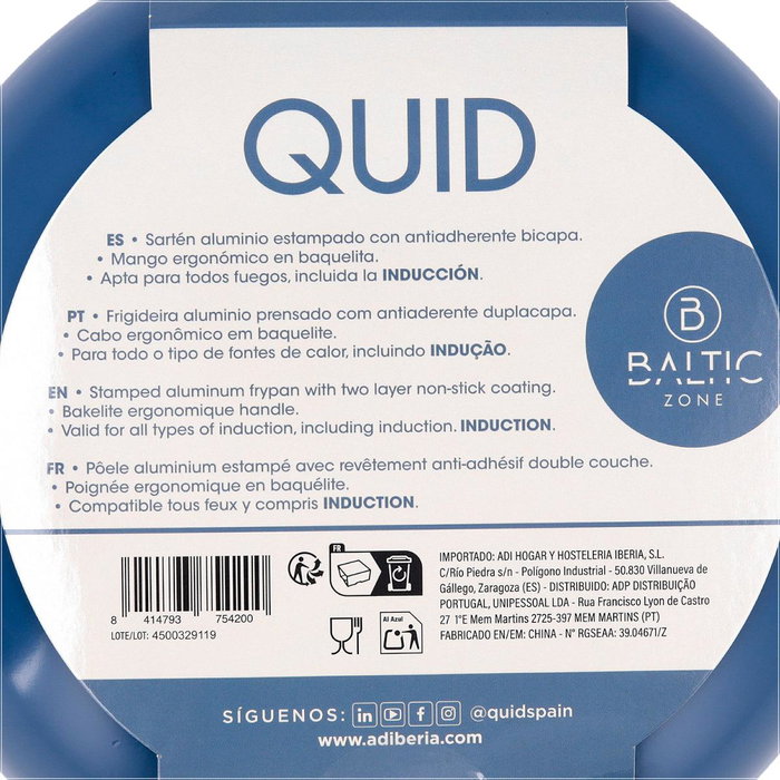 Quid Sartén Aluminio Estampado Baltic 20 cm Blanco
