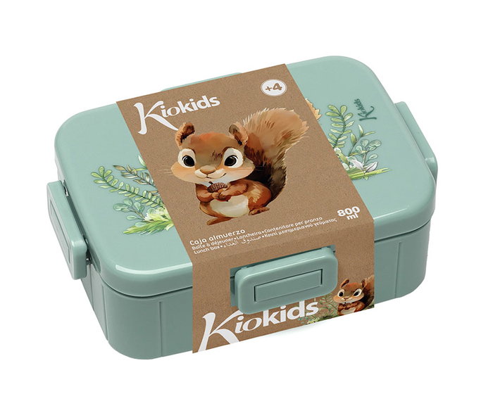 KioKids Caja de Almuerzo Infantil con Compartimentos Verde Little Sauvages