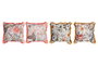 DKD Home Decor Set de 4 Cojines Multicolor con Flecos y Cierre de Cremallera
