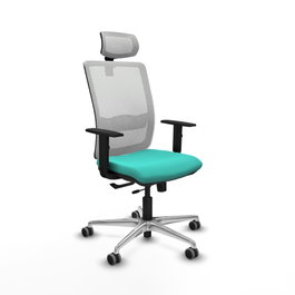 PIQUERAS Y CRESPO Silla de oficina Haches Turquesa y Blanco