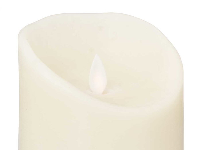 Giftdecor Vela Led Crema Ancha Alta 10x15x10cm Plastico Cera Amarillo 2xAA (Set de 12)