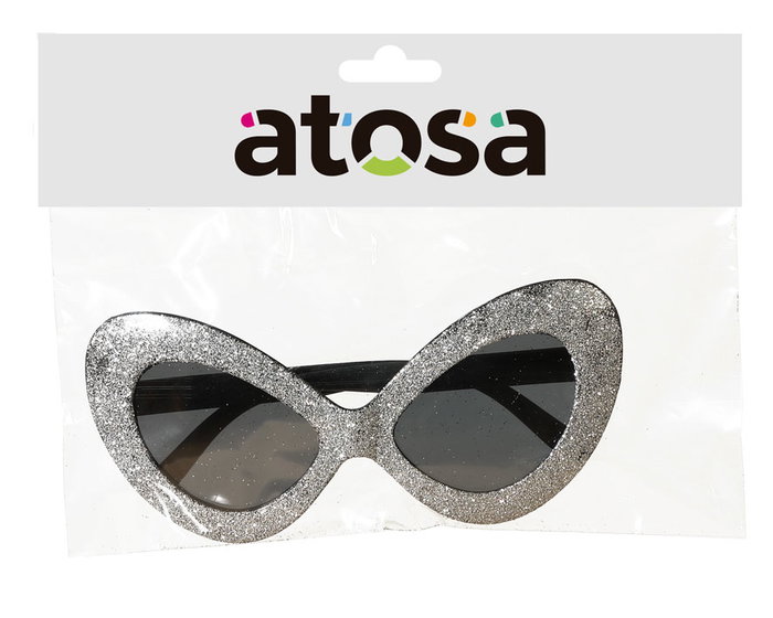 Gafas de sol Diva plateada brillante