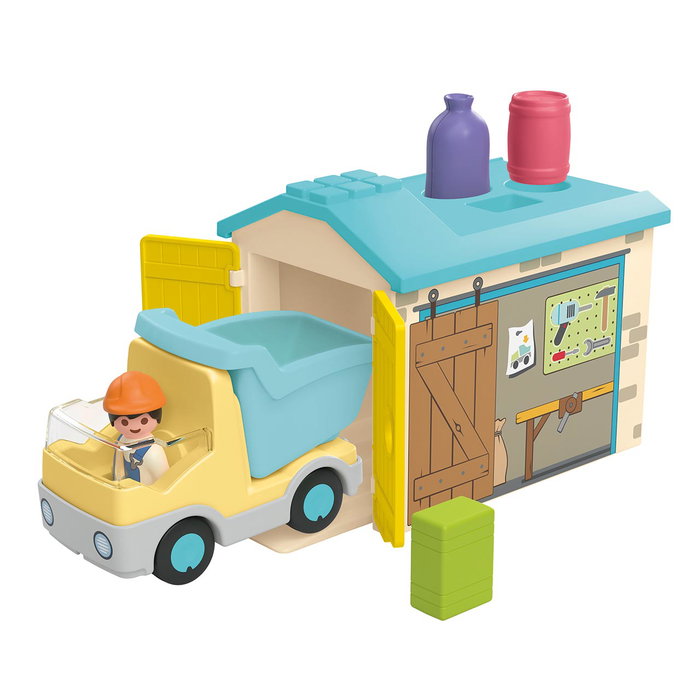 Playmobil Camión Con Garaje Junior 71686 de Clasificación para Niños y Niñas +12 Meses