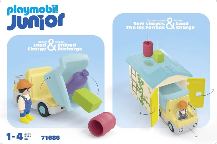PLAYMOBIL Junior 71686 Camión con Garaje de Clasificación