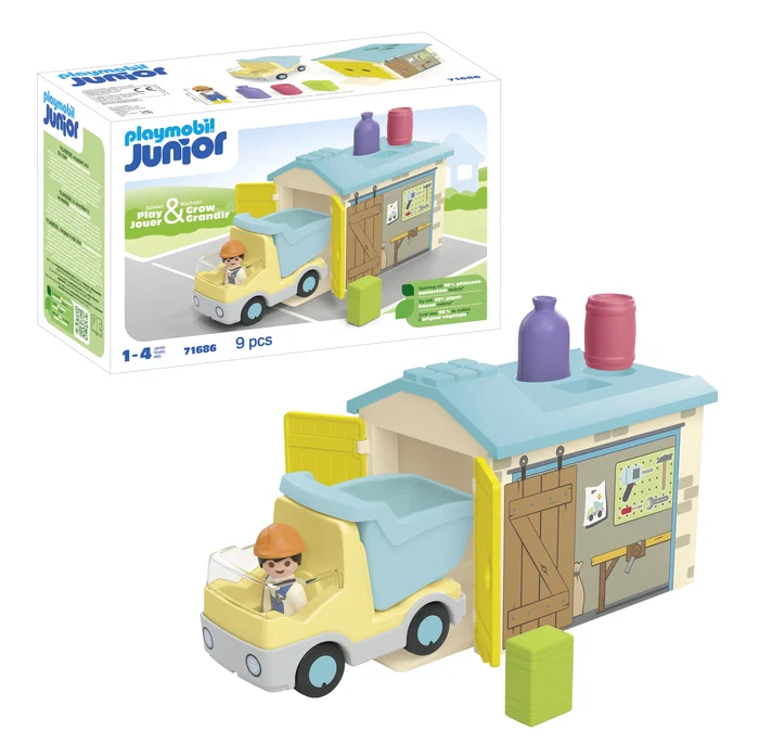 PLAYMOBIL Junior 71686 Camión con Garaje de Clasificación