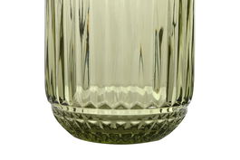 DKD Home Decor Vaso de Cristal Colección Stripes Garbo, Verde, 275ml, Set de 6 Piezas, 7.5 x 7.5 x 9.5 cm