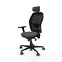 PIQUERAS Y CRESPO Silla de oficina Jorquera con mecanismo Sincro, Gris oscuro y Negro