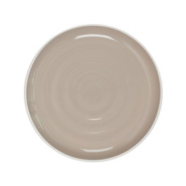 Home Deco Factory Plato Cerámica Beige Bicolor Diámetro 20 cm