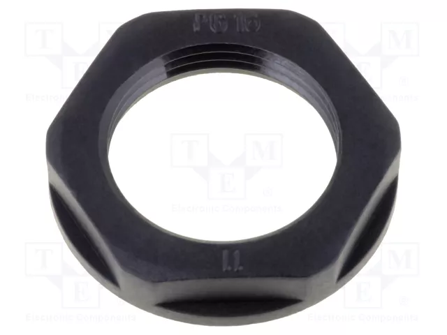HELU Tuerca con brida PG29 en poliamida negra HELU Tuerca con brida PG29 en poliamida negra