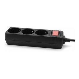 Helos CLASSIC regleta de enchufes 3 salidas, negro, 5 m