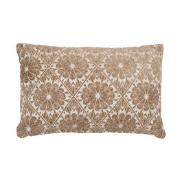 Cojín Blanco-Verde Algodón / Poliéster 40 X 60 cm (Set de 2)