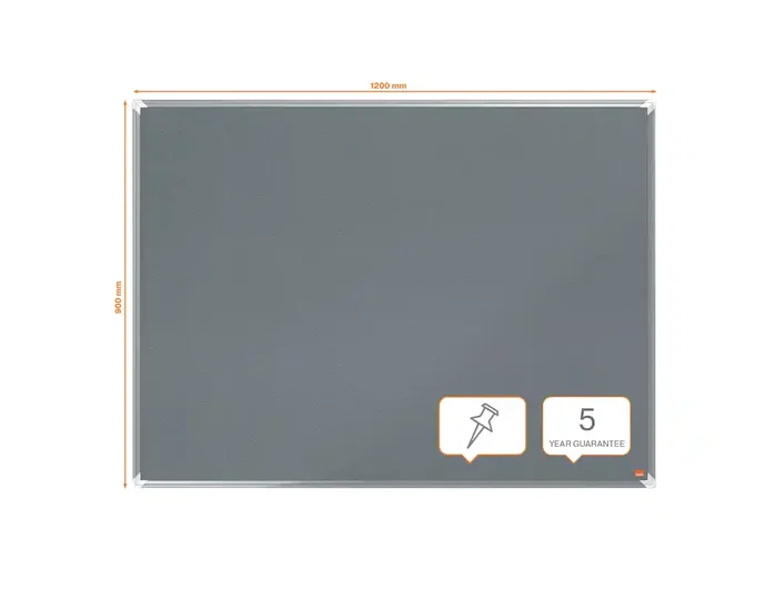 Nobo Premium Ecolabel Tablero de anuncios de fieltro gris 1200x900 mm marco de aluminio