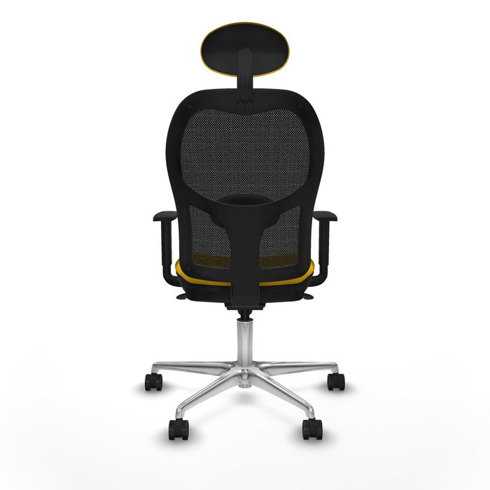 PIQUERAS Y CRESPO Silla de oficina Jorquera con mecanismo Sincro, Tela Amarilla y Malla Negra PIQUERAS Y CRESPO Silla de oficina Jorquera con mecanismo Sincro, Tela Amarilla y Malla Negra