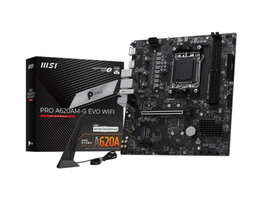 MSI PRO A620AM-G EVO WiFi, Placa Base AMD A620, Socket AM5, 2xDDR5 hasta 128GB, WiFi 6E, Bluetooth 5.3, LAN 2.5G, DisplayPort/HDMI, mATX, Ref: 911-7E96-001