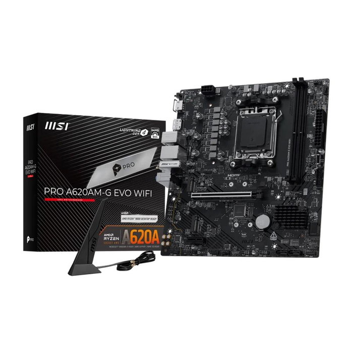 MSI Pro A620AM-G EVO WIFI AMD A620A Zócalo AM5 micro ATX MSI Pro A620AM-G EVO WIFI AMD A620A Zócalo AM5 micro ATX