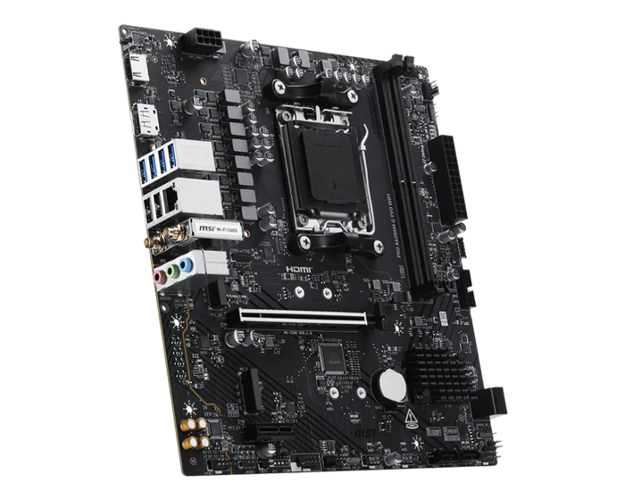 MSI Pro A620AM-G EVO WiFi Placa Base AMD A620A Socket AM5 Micro ATX con Wi-Fi 6E, 2.5GbE, PCIe 5.0, DDR5, M.2 PCIe 4.0