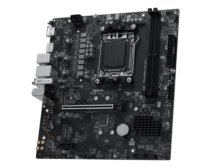 MSI Pro A620AM-G EVO WiFi Placa Base AMD A620A Socket AM5 Micro ATX con Wi-Fi 6E, 2.5GbE, PCIe 5.0, DDR5, M.2 PCIe 4.0