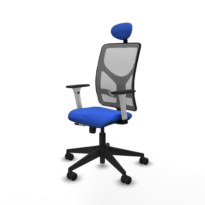 PIQUERAS Y CRESPO Silla de oficina Motilla con mecanismo Sincro/Traslack, Azul y Gris