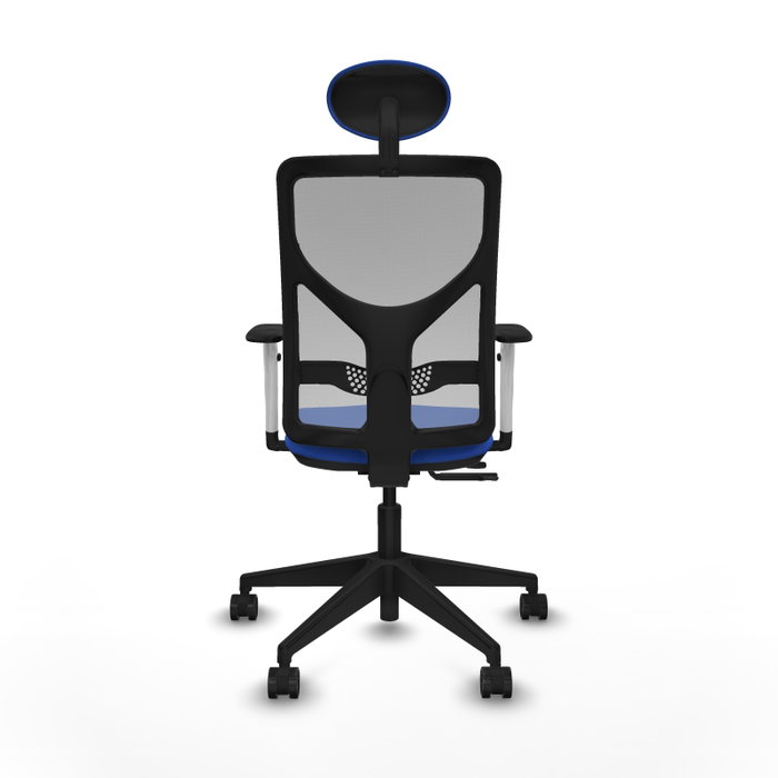 PIQUERAS Y CRESPO Silla de oficina Motilla con mecanismo Sincro/Traslack, Azul y Gris