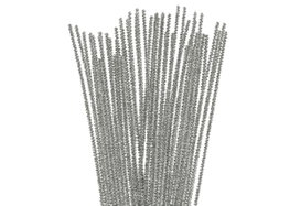 Innspiro Limpiapipas de Chenilla Metálica Plata 6mm x 30cm (25 unidades)