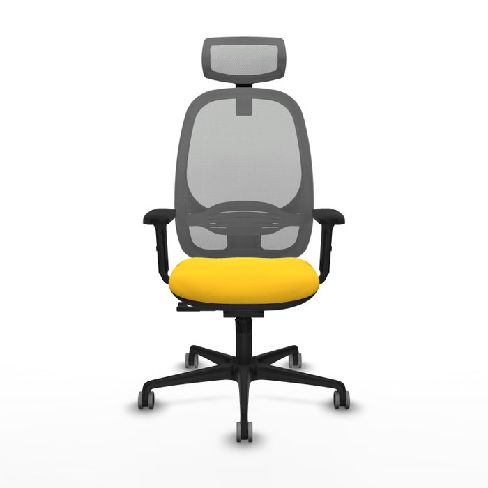 PIQUERAS Y CRESPO Silla de oficina Cilanco con mecanismo Sincro, Amarillo y Gris
