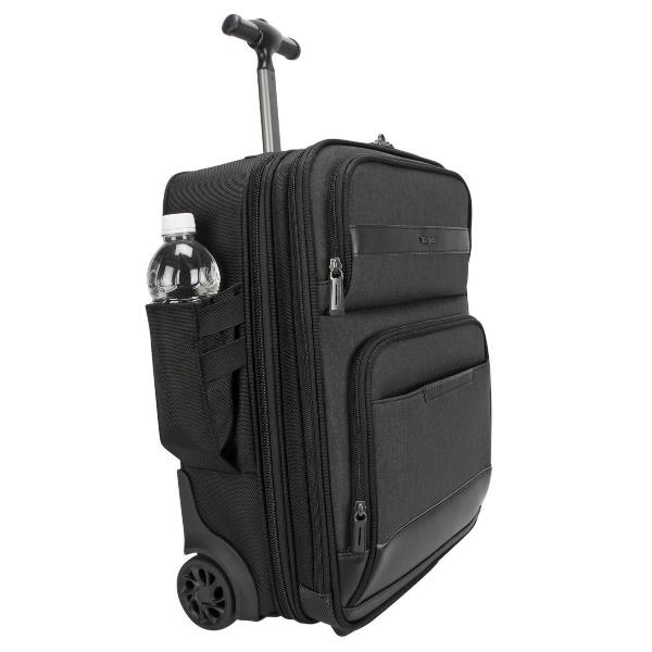 Targus CitySmart Essential Trolley TBR038GL, Mochila con Ruedas para Portátil de 15.6 Pulgadas, Diseño Profesional, Compartimentos Organizados, Negro
