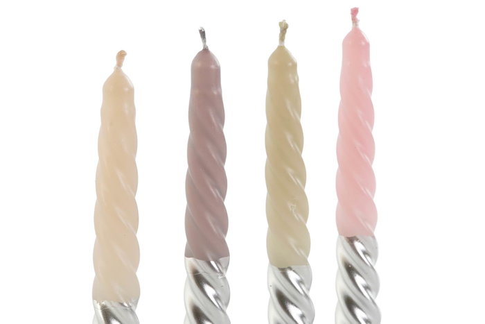 DKD Home Decor Set de 4 Velas de Cera de Parafina Bicolor