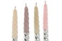DKD Home Decor Set de 4 Velas de Cera de Parafina Bicolor