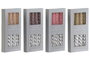 DKD Home Decor Set de 4 Velas de Cera de Parafina Bicolor