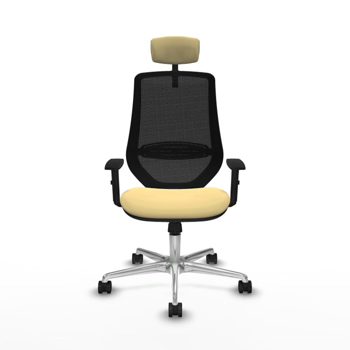 PIQUERAS Y CRESPO Silla de oficina Mardos con mecanismo Sincro, Crema y Negro
