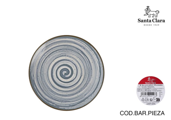 Santa Clara Plato de Postre Loop Azul 20cm (Pack de 12) inevitable Santa Clara Plato de Postre Loop Azul 20cm (Pack de 12) inevitable