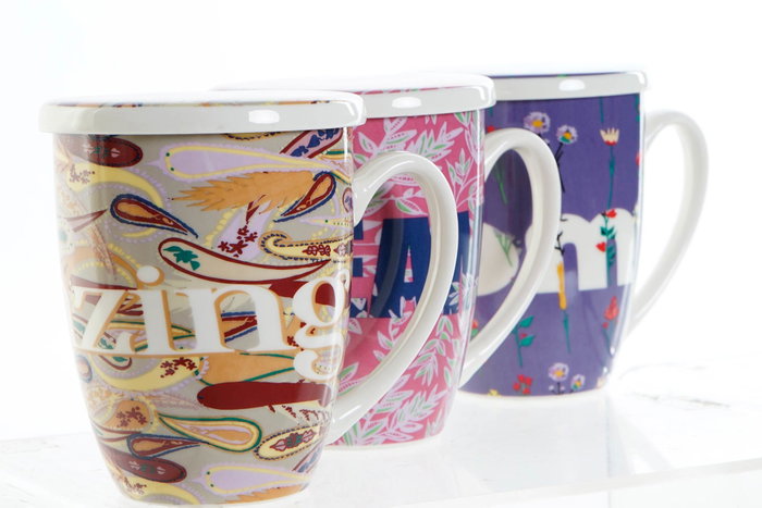 DKD Home Decor Taza de Infusiones Porcelana Multicolor 380ml (12 Unidades)