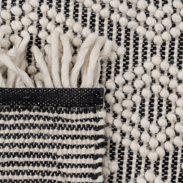 Alfombra Blanco-Negro Tejido Decoración 200 X 300 cm