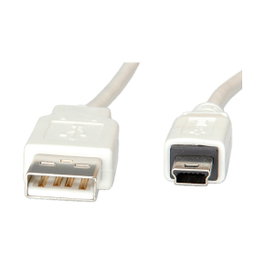 VALUE Cable USB 2.0 Tipo A a 5-Pin Mini, Blanco, 1,8 m