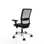 PIQUERAS Y CRESPO Silla de oficina Haches con mecanismo Sincro/Traslack, Blanco y Negro